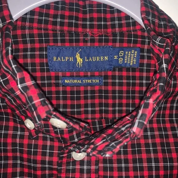 Ralph Lauren Christmas plaid shirt sz M (10/12) - Picture 1 of 3